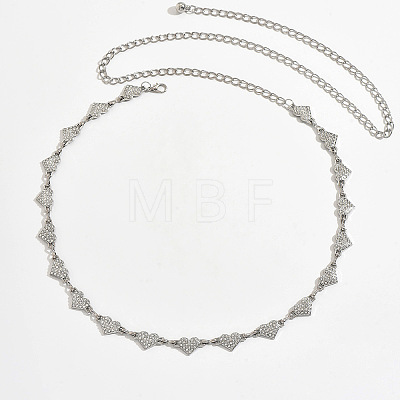 Alloy Crystal Rhinestone Heart Link Waist Chains for Women WGA2267-01-1
