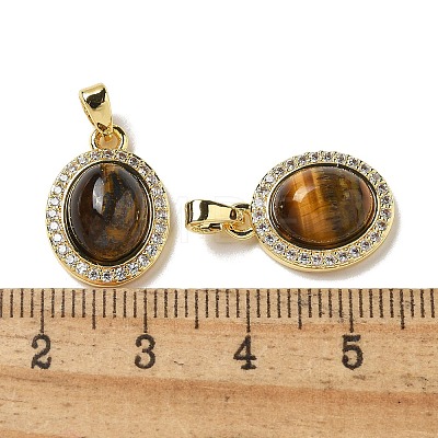 Natural Tiger Eye Pendants KK-R210-24G-1