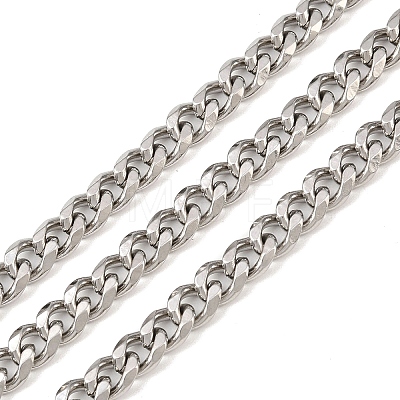 Tarnish Resistant Men's Jewelry Making 201 Stainless Steel Curb Chains CHS-A003B-1.5mm-1