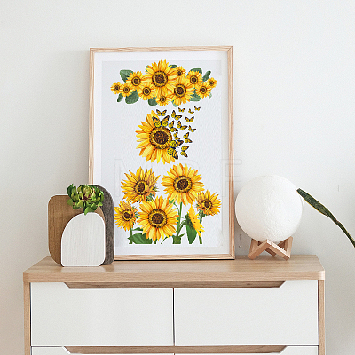 3 Sheets 3 Styles Sunflower PVC Waterproof Decorative Stickers DIY-WH0404-015-1