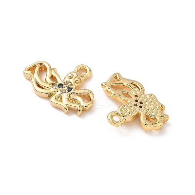 Brass Micro Pave Cubic Zirconia Charms KK-C099-01F-G-1