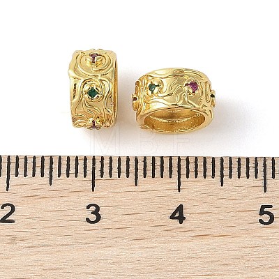 Rack Plating Brass Micro Pave Cubic Zirconia Spacer Beads KK-E113-04G-1