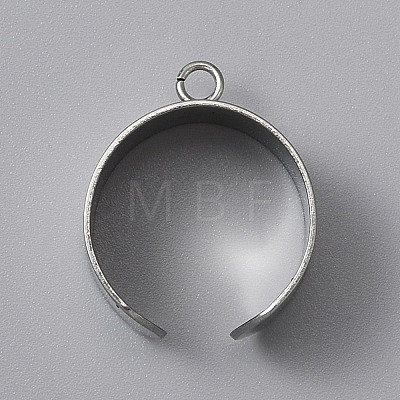 304 Stainless Steel Open Cuff Finger Ring Components STAS-WH0029-40B-P-1