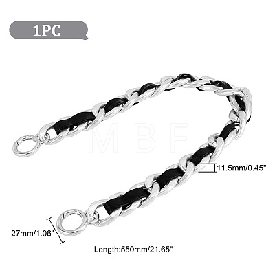 Zinc Alloy Curban Chain & PU Leather Bag Straps FIND-WH0143-52P-1
