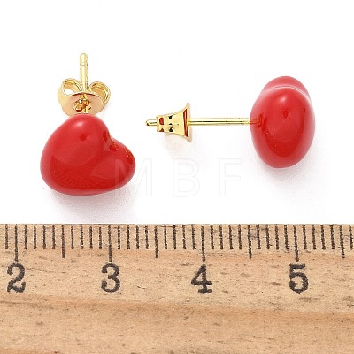 Brass Stud Earrings EJEW-F359-06G-1