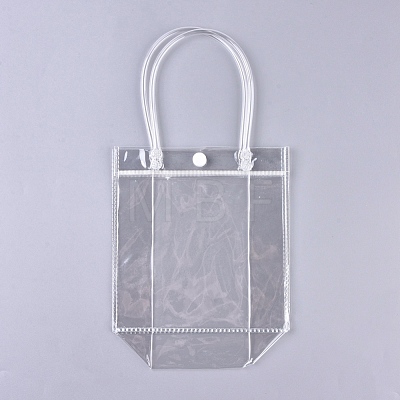 Valentine's Day Transparent PVC Plastic Gift Bag with Handle ABAG-WH0005-20B-1