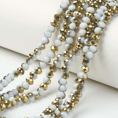 Electroplate Opaque Glass Beads Strands EGLA-A034-P6mm-O08-1