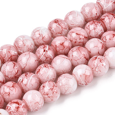 Drawbench Glass Round Beads GLAD-WH0001-01-09-1