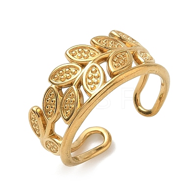 304 Stainless Steel Cuff Open Rings for Women RJEW-L341-02C-G-1