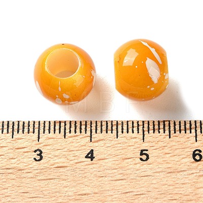 Spray Painted ABS Plastic European Beads KY-G033-01B-02-1