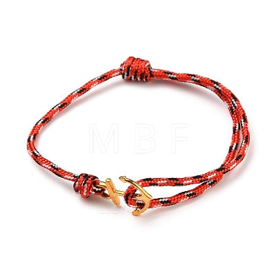 Anchor Alloy Charm Bracelets BJEW-JB05516-M-1
