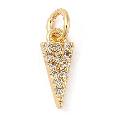 Brass Micro Pave Clear Cubic Zirconia Pendants ZIRC-P121-02G-1