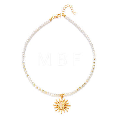 Bohemian Zinc Alloy Enamel with Crystal Rhinestone Sun Pendant Necklaces FS-WG8769D-03-1