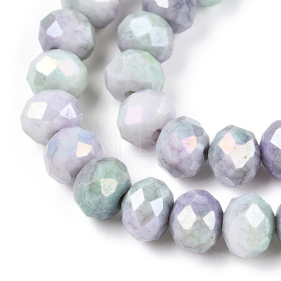 Faceted Electroplated Glass Beads Strands X-GLAA-C023-02B-A-1