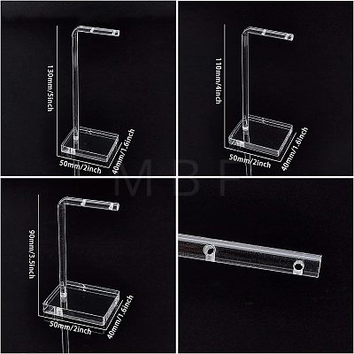 Transparent Acrylic Earring Display Stands EDIS-WH0007-01-1