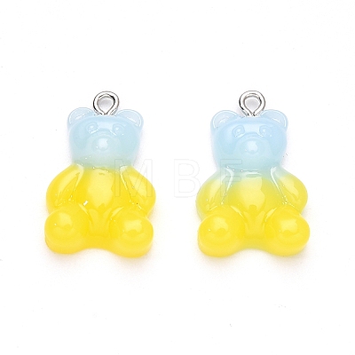 Gradient Color Opaque Resin Pendants RESI-R433-01F-1