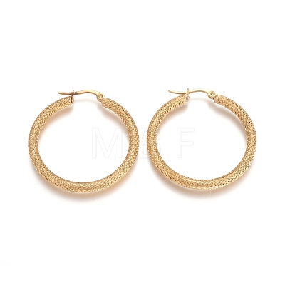 201 Stainless Steel Geometric Hoop Earrings STAS-D171-12A-G-1
