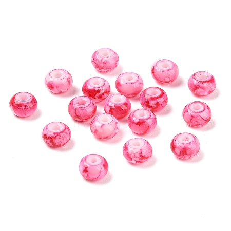 Opaque Spray Painted Glass Beads GLAA-G118-01O-1