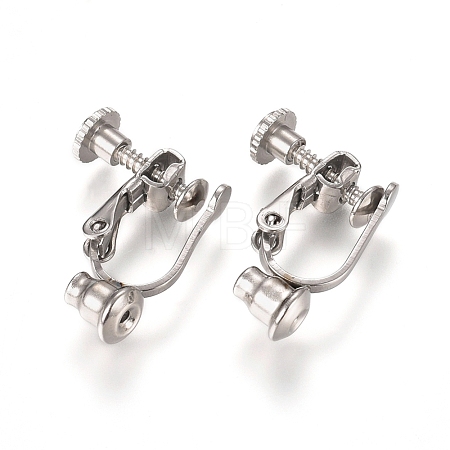Tarnish Resistant 304 Stainless Steel Screw On Clip-on Earring Converters Findings STAS-L238-024P-1