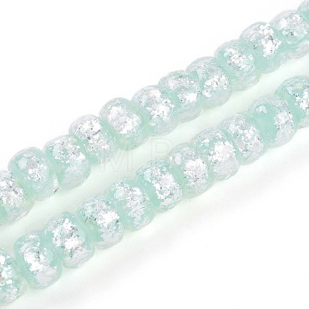 Luminous Handmade Silver Foil Glass Beads Strands FOIL-N029-02B-05-1