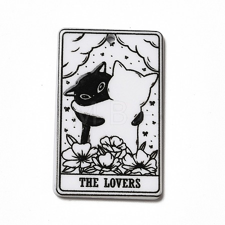 Tarot Theme Printed Acrylic Pendants MACR-G061-04G-1