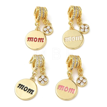 Mother's Day Brass Micro Pave Clear Cubic Zirconia Pendants CU-CBA4231-09G-1