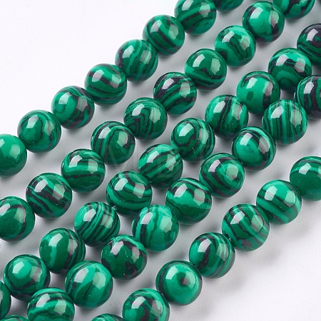 Synthetic Malachite Beads Strands X-TURQ-P028-04-8mm-1
