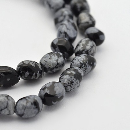 Natural Snowflake Obsidian Bead Strands G-P070-27-1