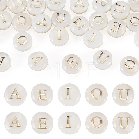 30Pcs 5 Styles Natural Freshwater Shell Beads SHEL-TA0001-32-1