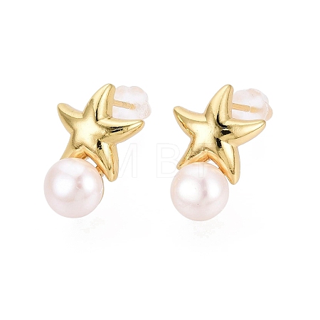 Star Brass Stud Earrings PEAR-N020-JY01-1