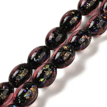 Handmade Dichroic Foil Glass Beads Strands DICH-U001-12G-1