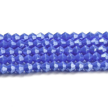 Opaque Solid Color Electroplate Glass Beads Strands EGLA-A039-P4mm-A11-1
