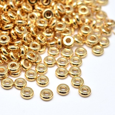 Brass Flat Round Spacer Beads KK-M085-14G-NR-1