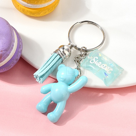 Tassel Bear Acrylic & Resin Keychain KEYC-YW00167-04-1