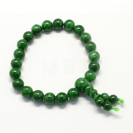 Buddha Meditation Yellow Jade Beaded Stretch Bracelets BJEW-R041-8mm-02-1