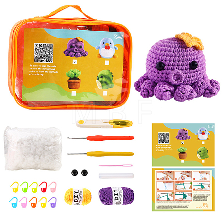 DIY Octopus Knitting Crochet Kits for Beginners DOLL-PW0016-01H-1
