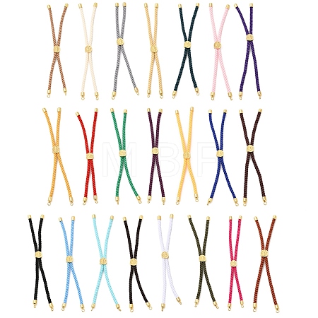 Twisted Nylon Cord Silder Bracelets DIY-B066-03G-1