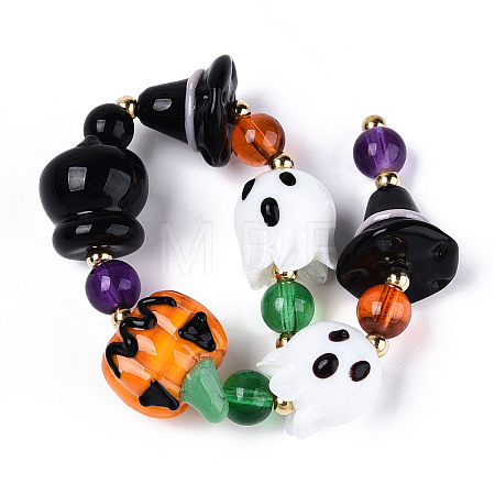Halloween Theme Handmade Lampwork Beads Strands LAMP-N028-17A-1