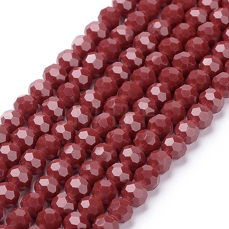 Faceted(32 Facets) Round Glass Beads Strands X-EGLA-J042-4mm-24-1