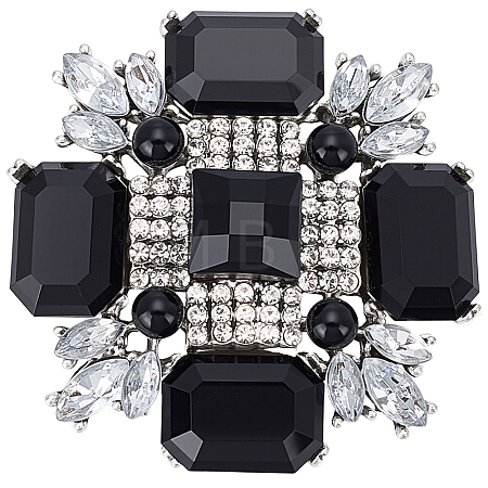 1Pc Tibetan Style Alloy Rhinestone Brooches JEWB-SP0001-16B-1