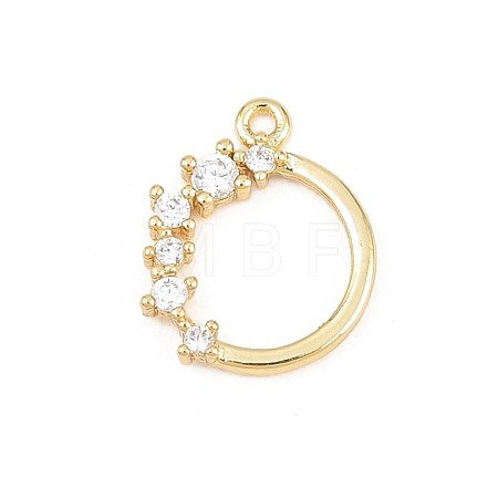 Brass Micro Pave Clear Cubic Zirconia Pendants KK-D225-14G-02-1