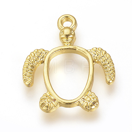 Alloy Open Back Bezel Pendants X-PALLOY-R098-62G-1