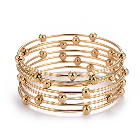 Fashion 201 Stainless Steel Bangle Sets BJEW-L664-023B-G-1-1