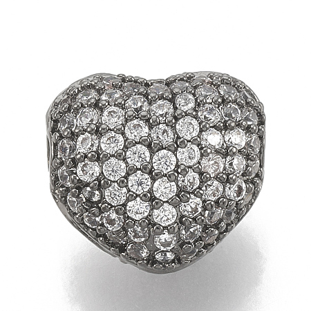 Brass Micro Pave Cubic Zirconia Beads ZIRC-T006-11B-1