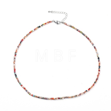 Faceted Glass Beaded Necklaces X-NJEW-JN02553-04-1