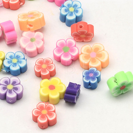 Handmade Polymer Clay Flower Plum Blossom Beads X-CLAY-Q213-12mm-M-1