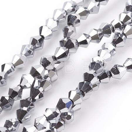 Electroplate Glass Beads Strands EGLA-S057-4-1