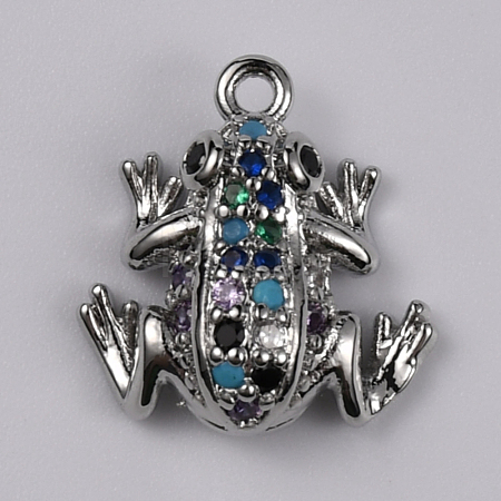 Brass Micro Pave Colorful Cubic Zirconia Chrams ZIRC-WH0001-02P-1