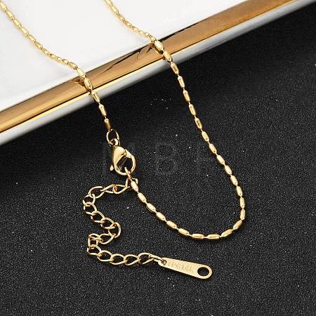 Ion Plating(IP) 304 Stainless Steel Oval Ball Chain Necklace for Men Women X-NJEW-M200-09G-1