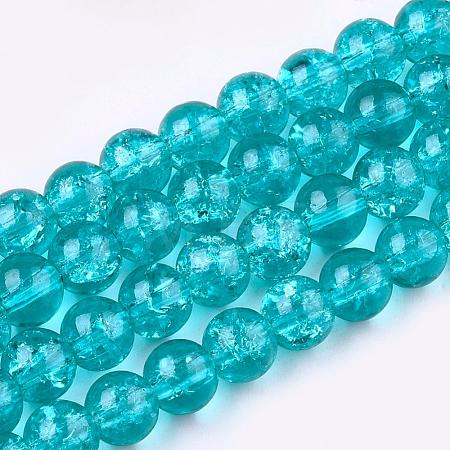 Crackle Glass Beads Strands X-CCG-Q001-4mm-06-1
